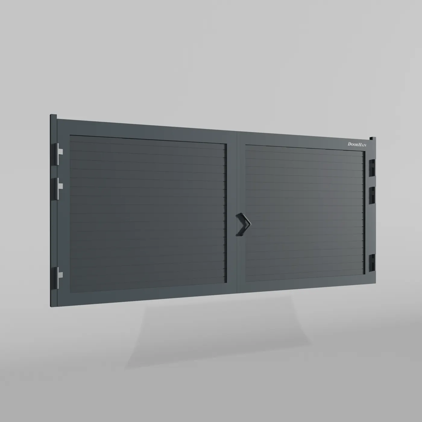 Распашные ворота DoorHan 4900х1400 цвета RAL 7016 (антрацит) с дизайном «доска» без автоматики