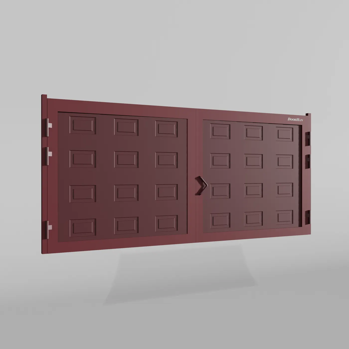 Распашные ворота DoorHan 3600х1200 цвета RAL 3005 (бордовый) с дизайном «филенка» без автоматики
