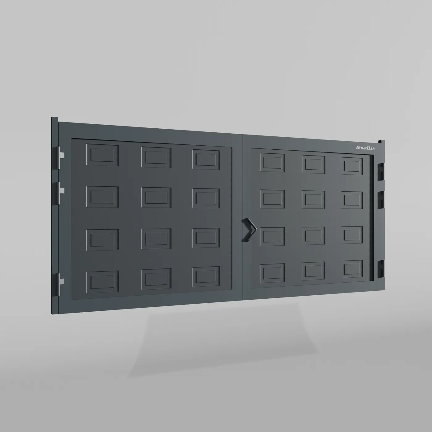 Распашные ворота DoorHan 4000х1400 цвета RAL 7016 (антрацит) с дизайном «филенка» без автоматики