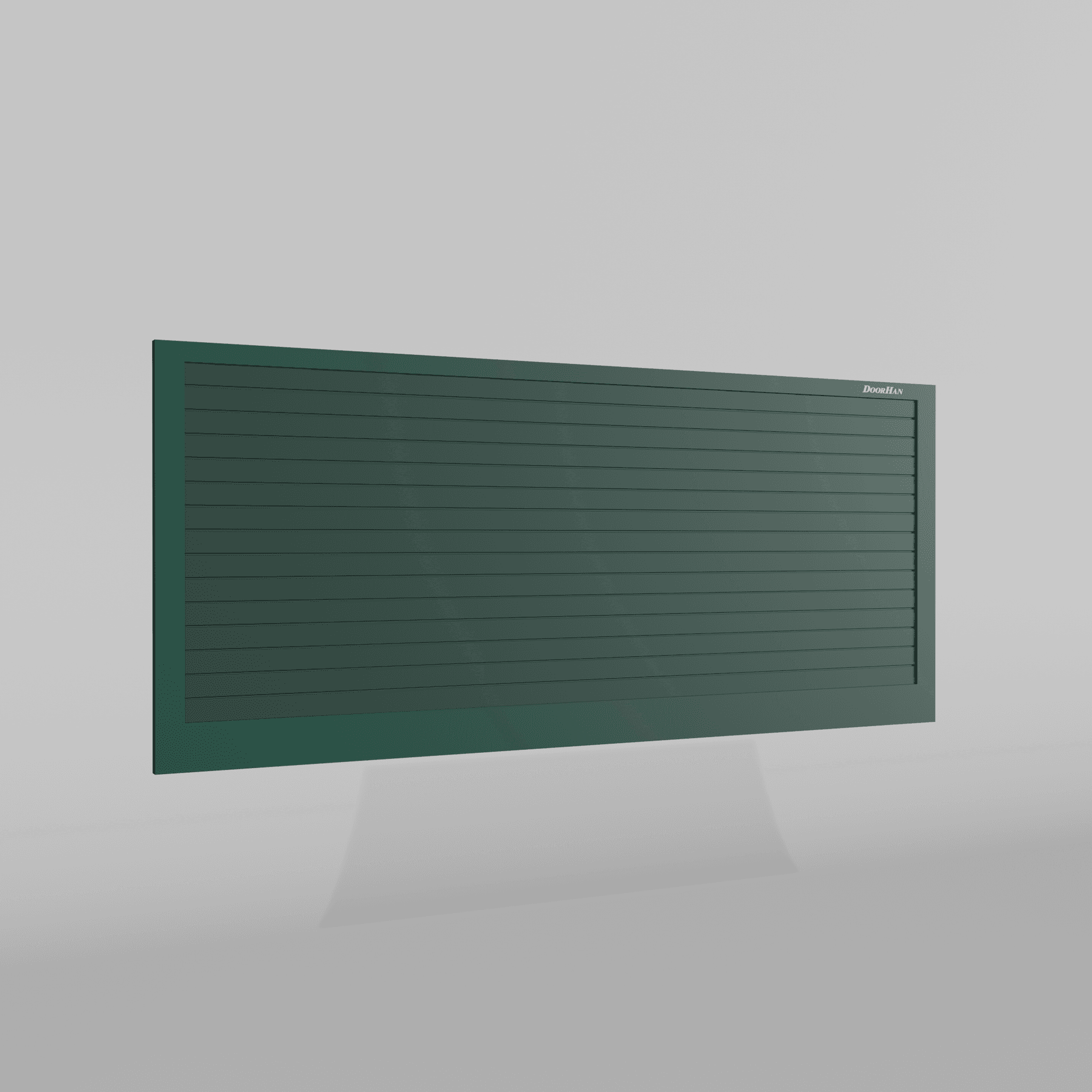 Откатные ворота DoorHan 4600х1300 цвета RAL 6005 (зелёный) с дизайном «доска» без автоматики
